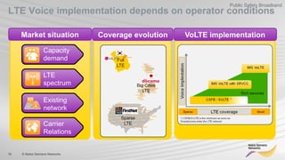 16 © Nokia Siemens Networks
Public Safety Broadband
LTE Voice implementation depends on operator conditions
Coverage evolution VoLTE implementationMarket situation
Capacity
demand
LTE
spectrum
Carrier
Relations
Existing
network
 
