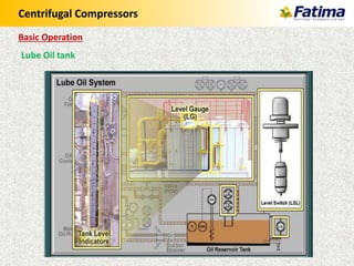 Centrifugal Compressors
Lube Oil tank
Basic Operation
 
