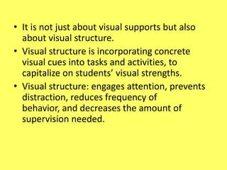 Visual Structured Knowledge Visual Schedules and Other Supports in an Early Childhood Special ...