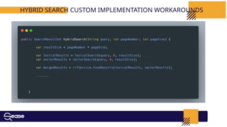 HYBRID SEARCH CUSTOM IMPLEMENTATION WORKAROUNDS
 