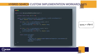 HYBRID SEARCH CUSTOM IMPLEMENTATION WORKAROUNDS
 