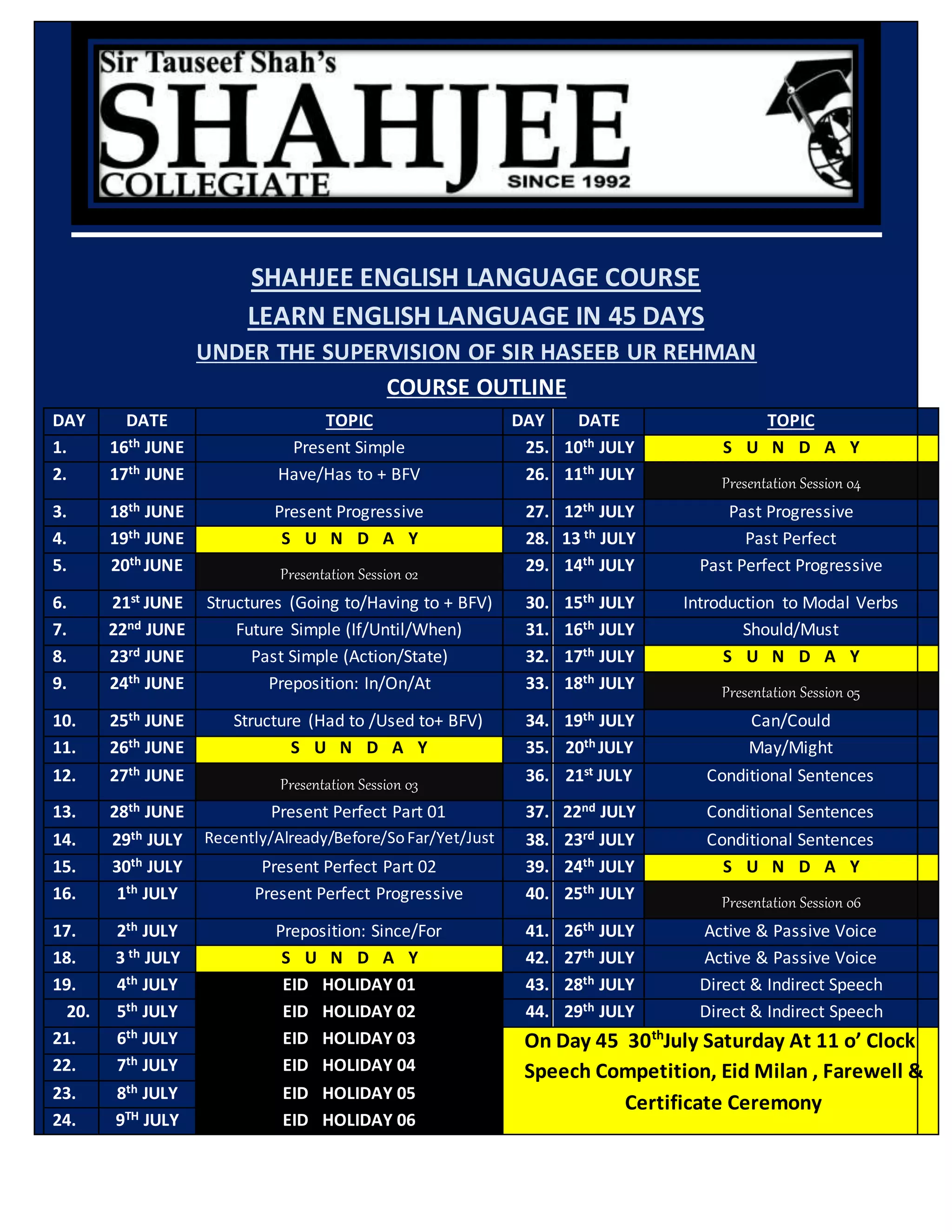 SHAHJEE ENGLISH LANGUAGE COURSE | DOCX