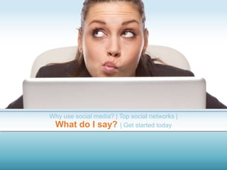 Why use social media? | Top social networks |
What do I say? | Get started today
 