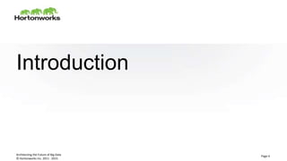 © Hortonworks Inc. 2011 - 2015
Introduction
Architecting the Future of Big Data Page 4
 