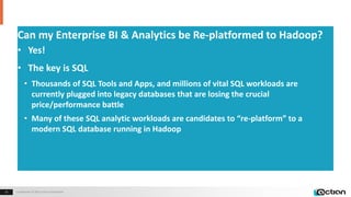 Can you Re-Platform your Teradata, Oracle, Netezza and SQL Server Analytic Workloads to Hadoop?