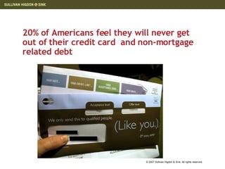 20% of Americans feel they will never get out of their credit card  and non-mortgage related debt  