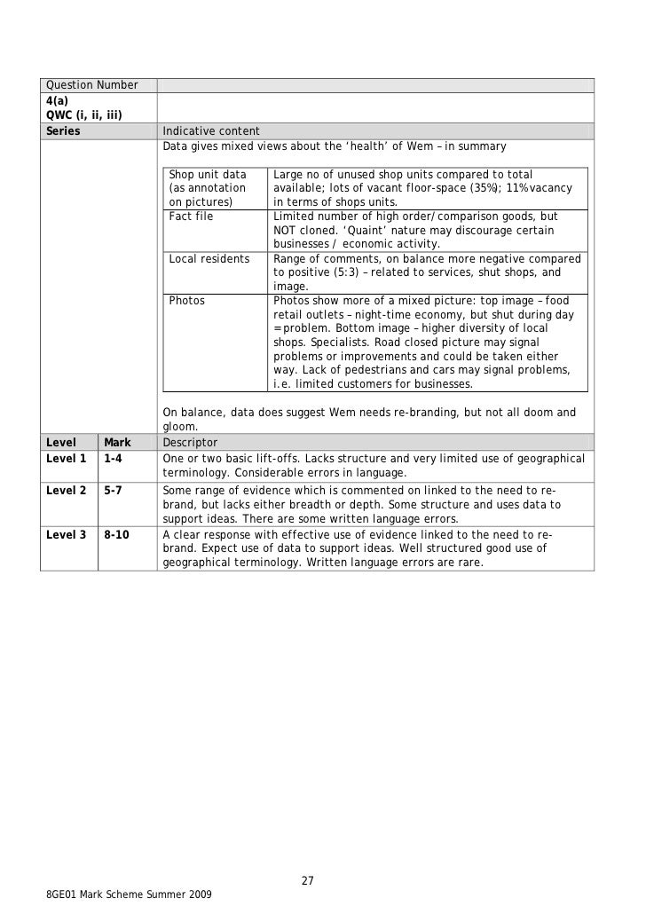June 2009 Mark Schemes Paper 1 And 2