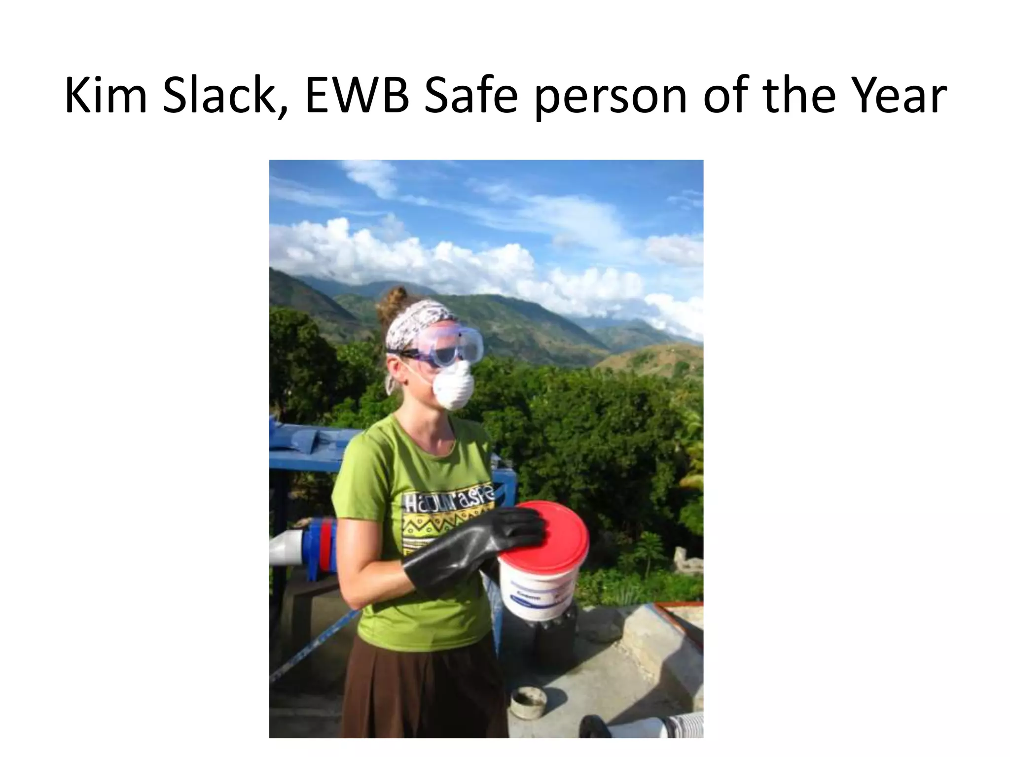 Kim Slack, EWB Safe person of the Year