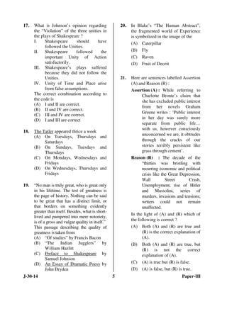 17. What is Johnson’s opinion regarding 
the “Violation” of the three unities in 
the plays of Shakespeare ? 
I. Shakespea...