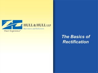The Basics of
Rectification
1
 