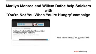 3
Marilyn Monroe and Willem Dafoe help Snickers
with
'You're Not You When You're Hungry' campaign
Read more: http://bit.ly/28VYbAh
 