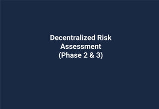 13
Decentralized Risk
Assessment
(Phase 2 & 3)
 