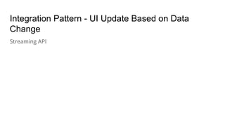 Integration Pattern - UI Update Based on Data
Change
Streaming API
 
