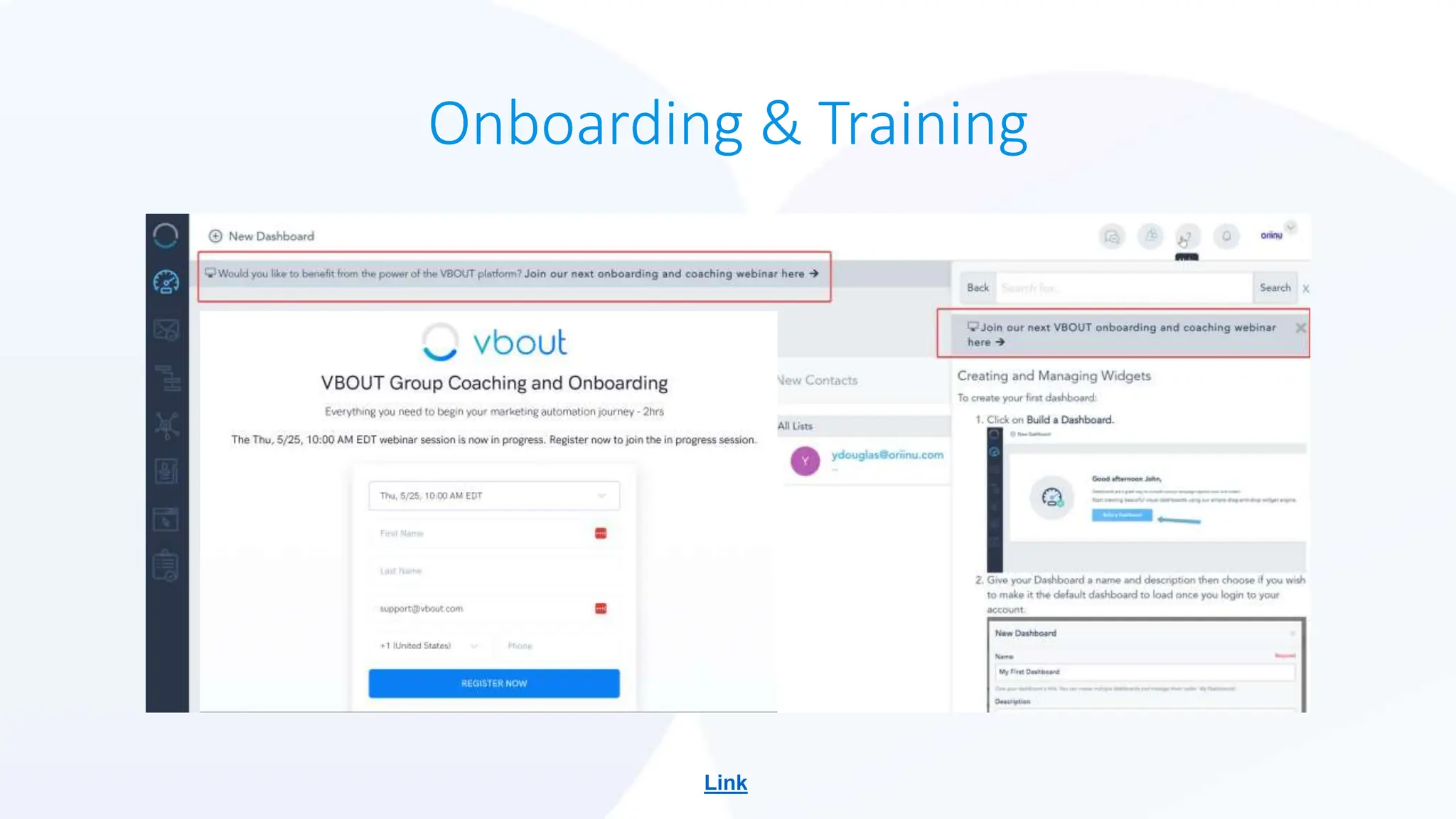 Onboarding & Training
Link