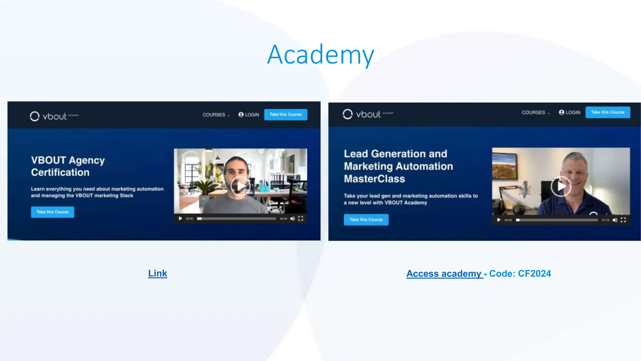 Academy
Access academy - Code: CF2024
Link