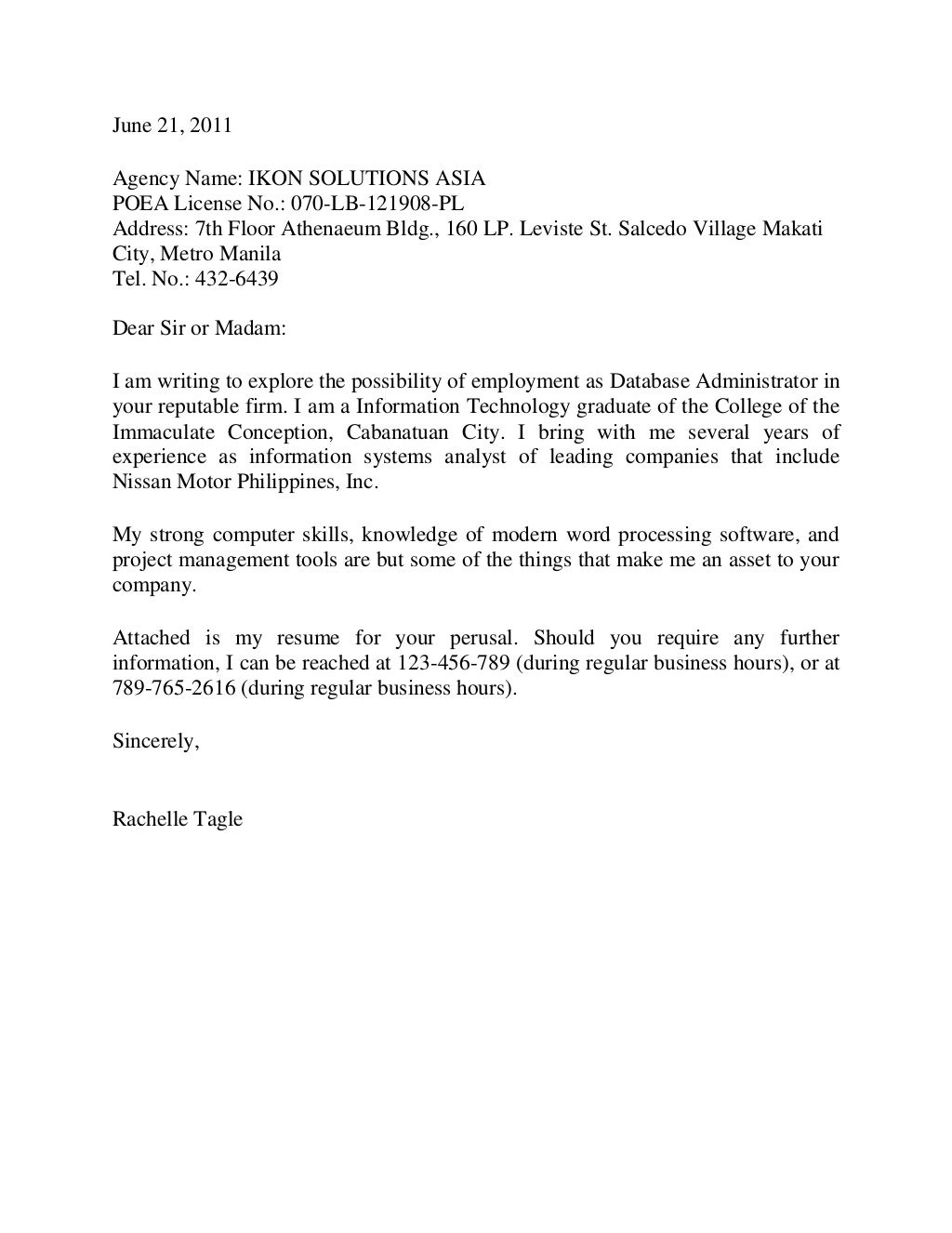 application letter