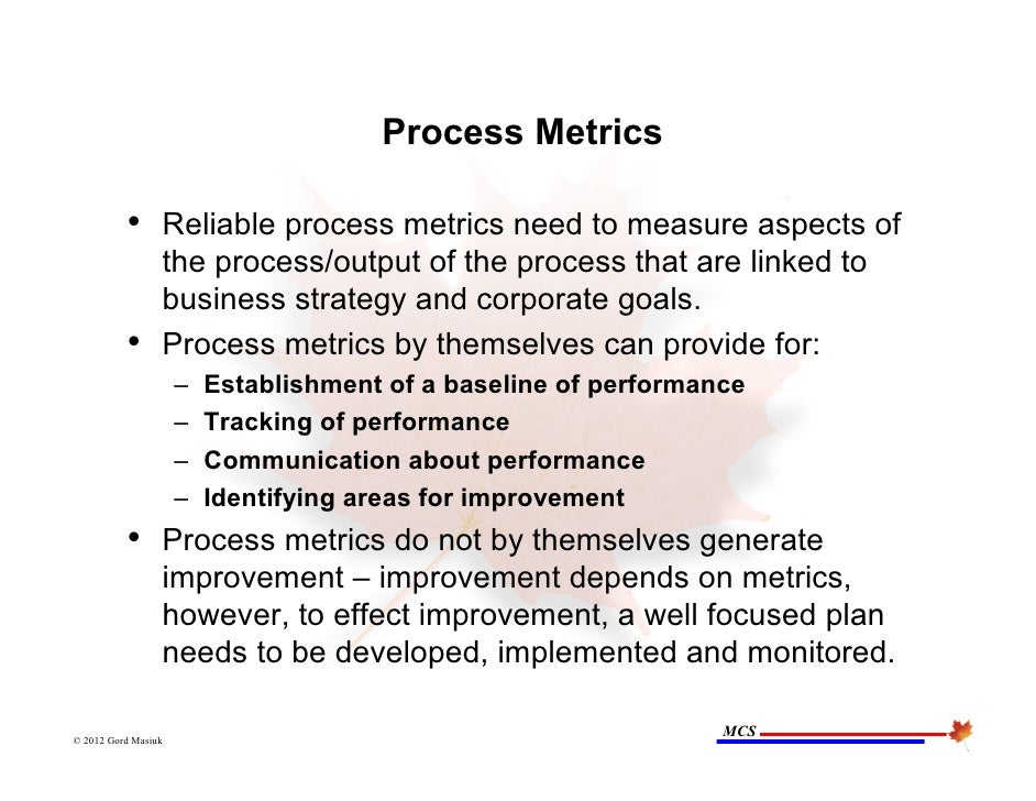 June 21 2012 Process Performance Metrics Presentation