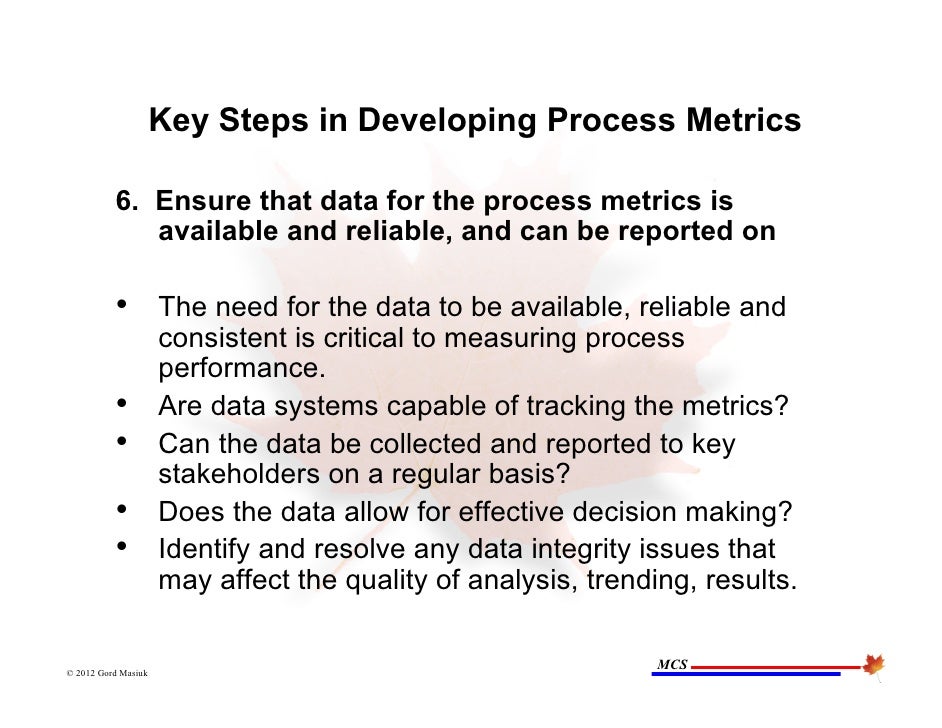 June 21 2012 Process Performance Metrics Presentation