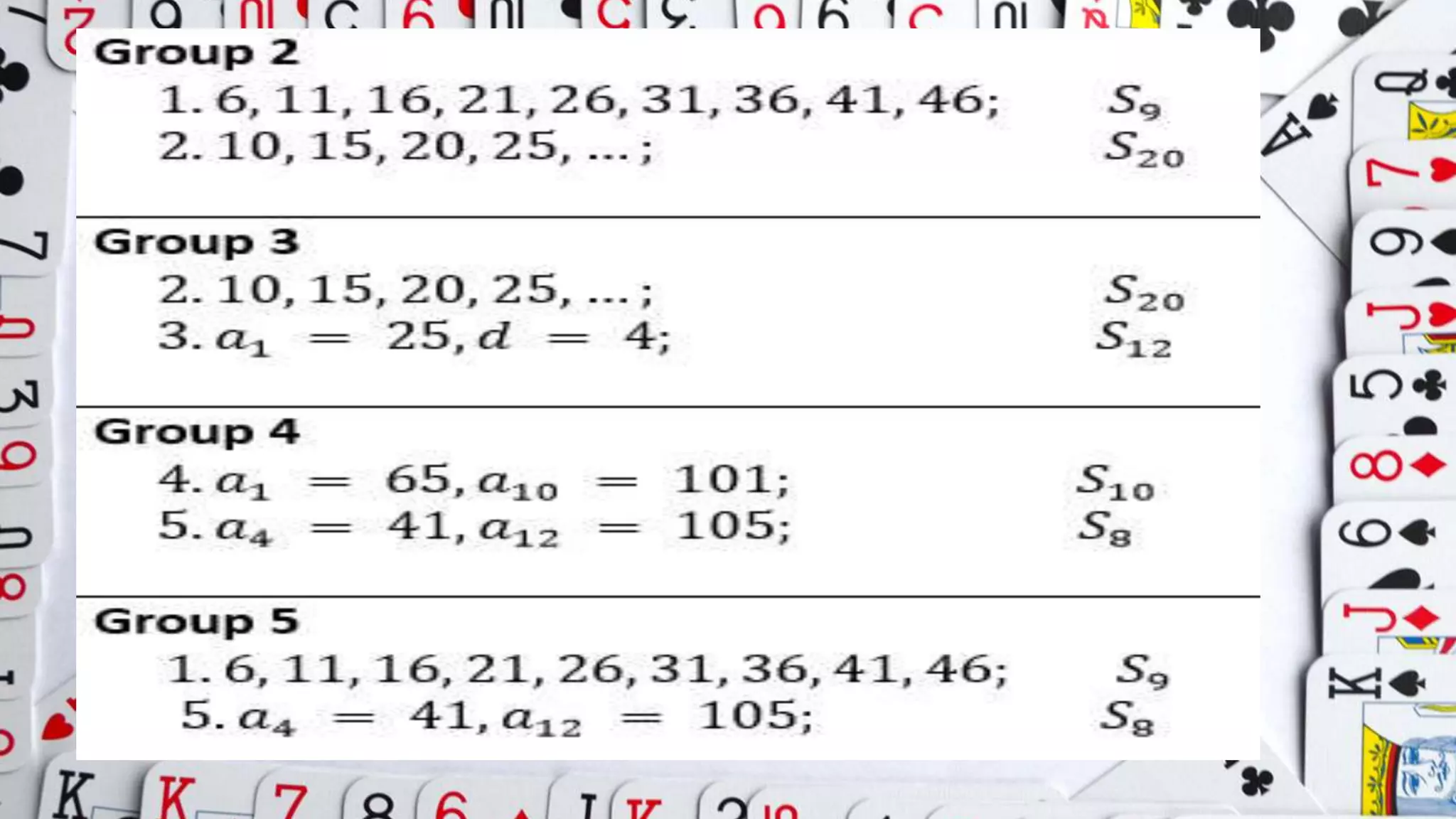 sum of arithmetic sequence s | PPTX | Homework and Study | Education
