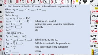 sum of arithmetic sequence s | PPTX