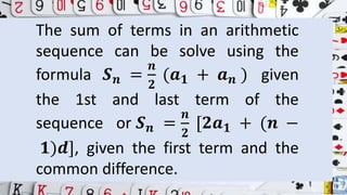 sum of arithmetic sequence s | PPTX