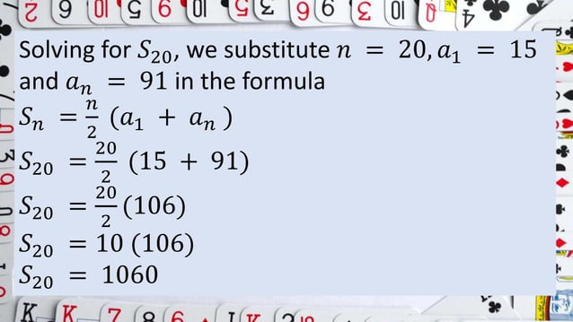 sum of arithmetic sequence s | PPTX | Homework and Study | Education