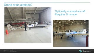 © 2015 Cognizant12
Drone or an airplane?
Optionally manned aircraft
Requires N number
 
