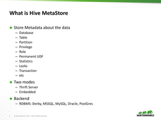 hive HBase Metastore - Improving Hive with a Big Data Metadata Storage ...