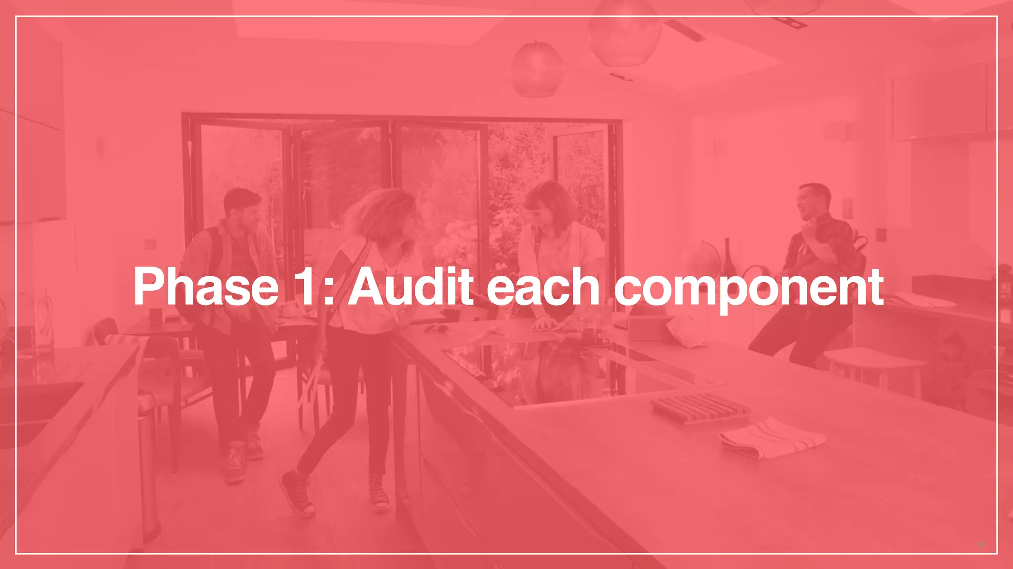 Phase 1: Audit each component
13
 