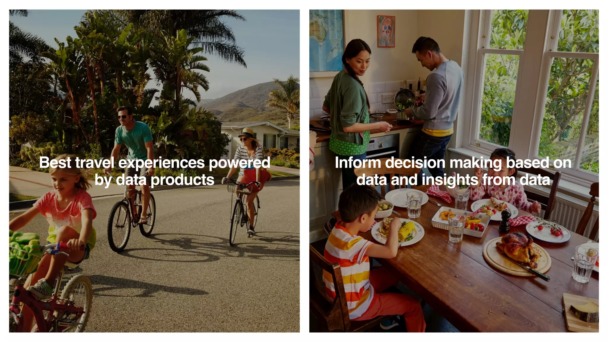Best travel experiences powered
by data products
Inform decision making based on
data and insights from data
2
 
