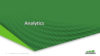 18 © Hortonworks Inc. 2011 – 2016. All Rights Reserved
Analytics
 