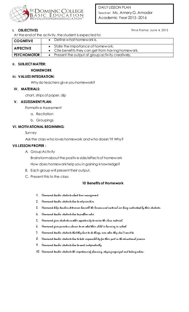 10 benefits of homework