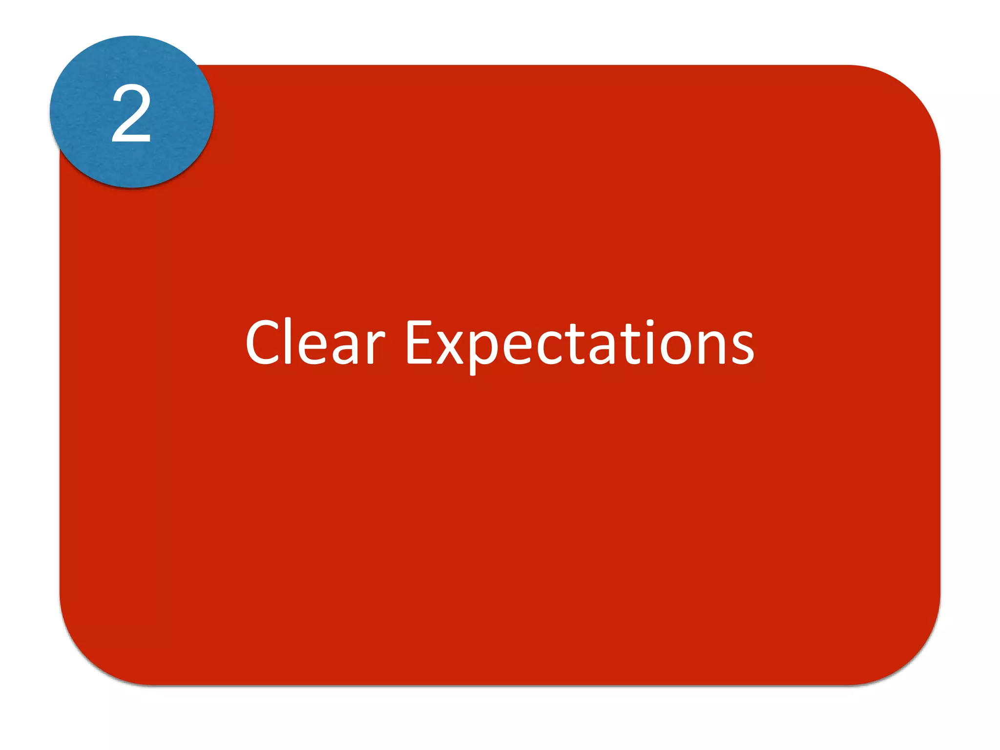 Clear Expectations
2
 