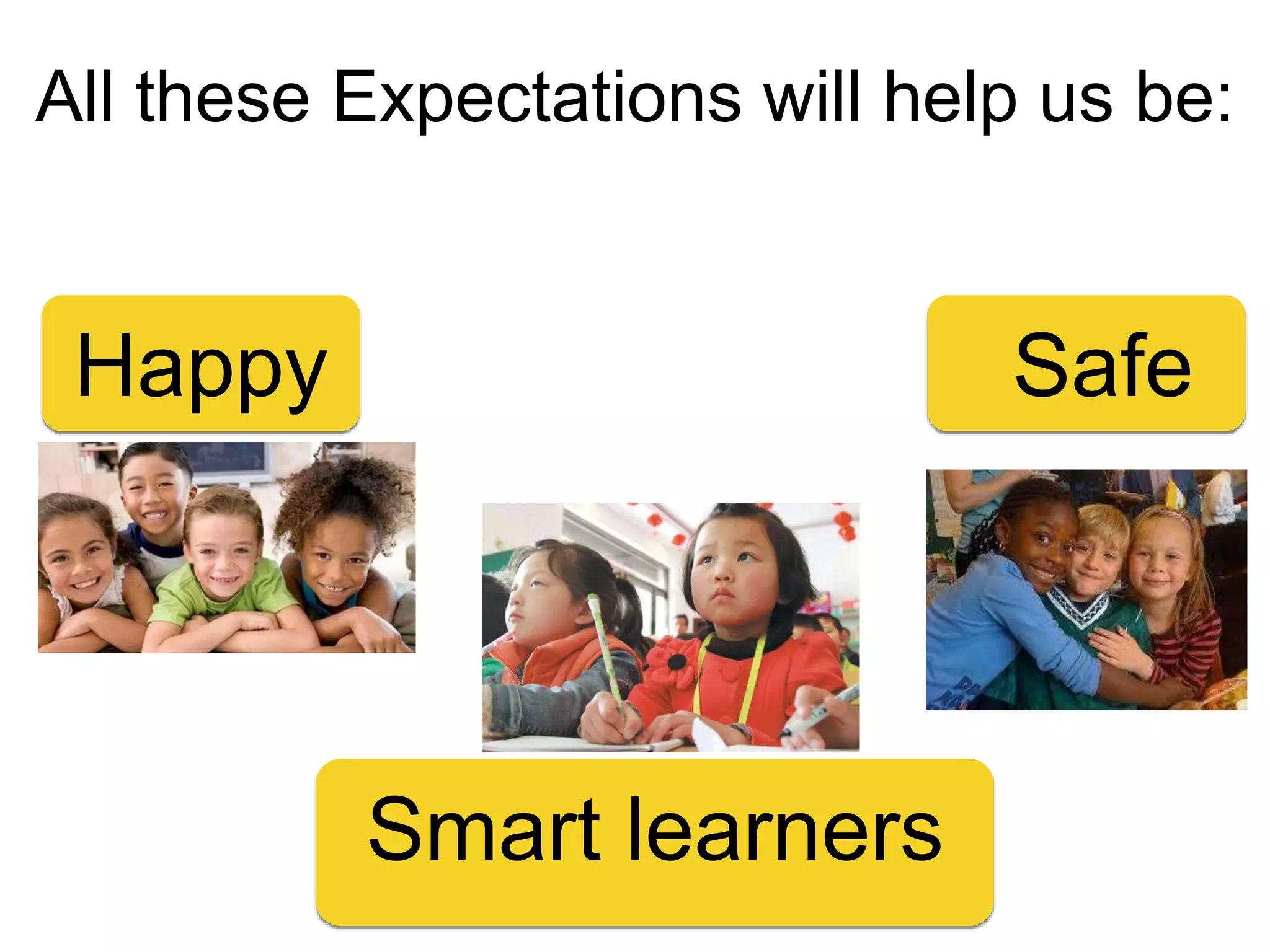 All these Expectations will help us be:
SafeHappy
Smart learners
 