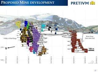 PROPOSED MINE DEVELOPMENT
23
Oblique View of Mining Stopes, Valley of the Kings
S
N
100 m
West-Zone
(late mine life)Valley of the Kings
 