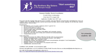 For university
students- 18+
 