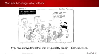 3  RedPoint Global Inc. 2015 Confidential
Machine Learning – why bother?
If you have always done it that way, it is probably wrong” - Charles Kettering
 