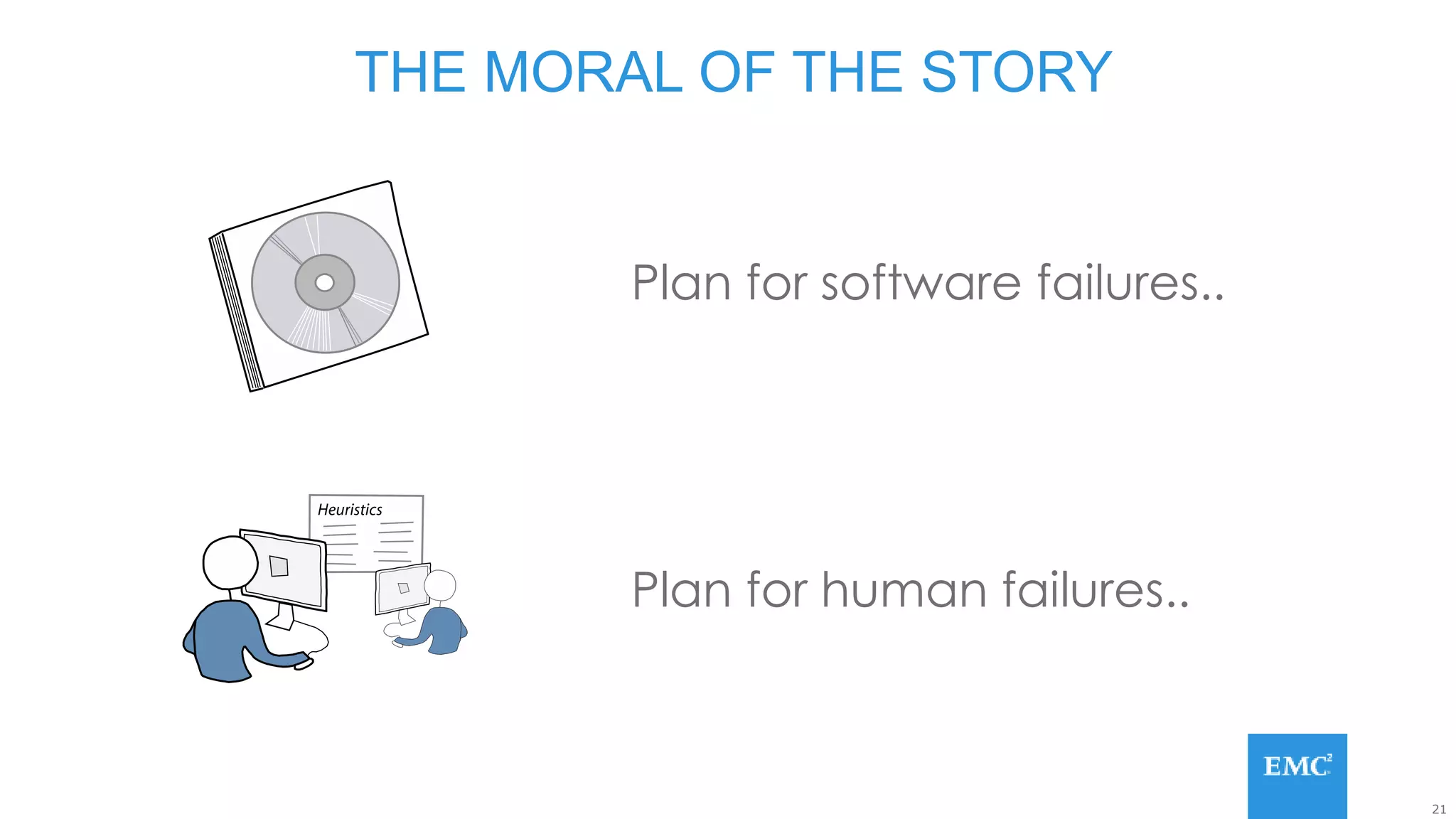 21
Plan for software failures..
THE MORAL OF THE STORY
Plan for human failures..
 