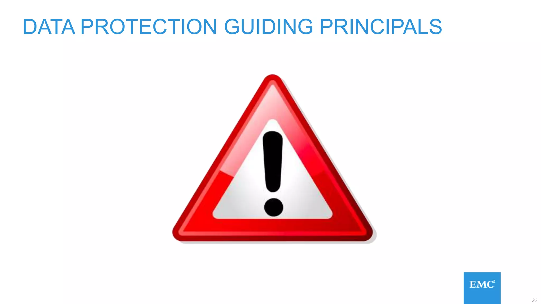 23
DATA PROTECTION GUIDING PRINCIPALS
 