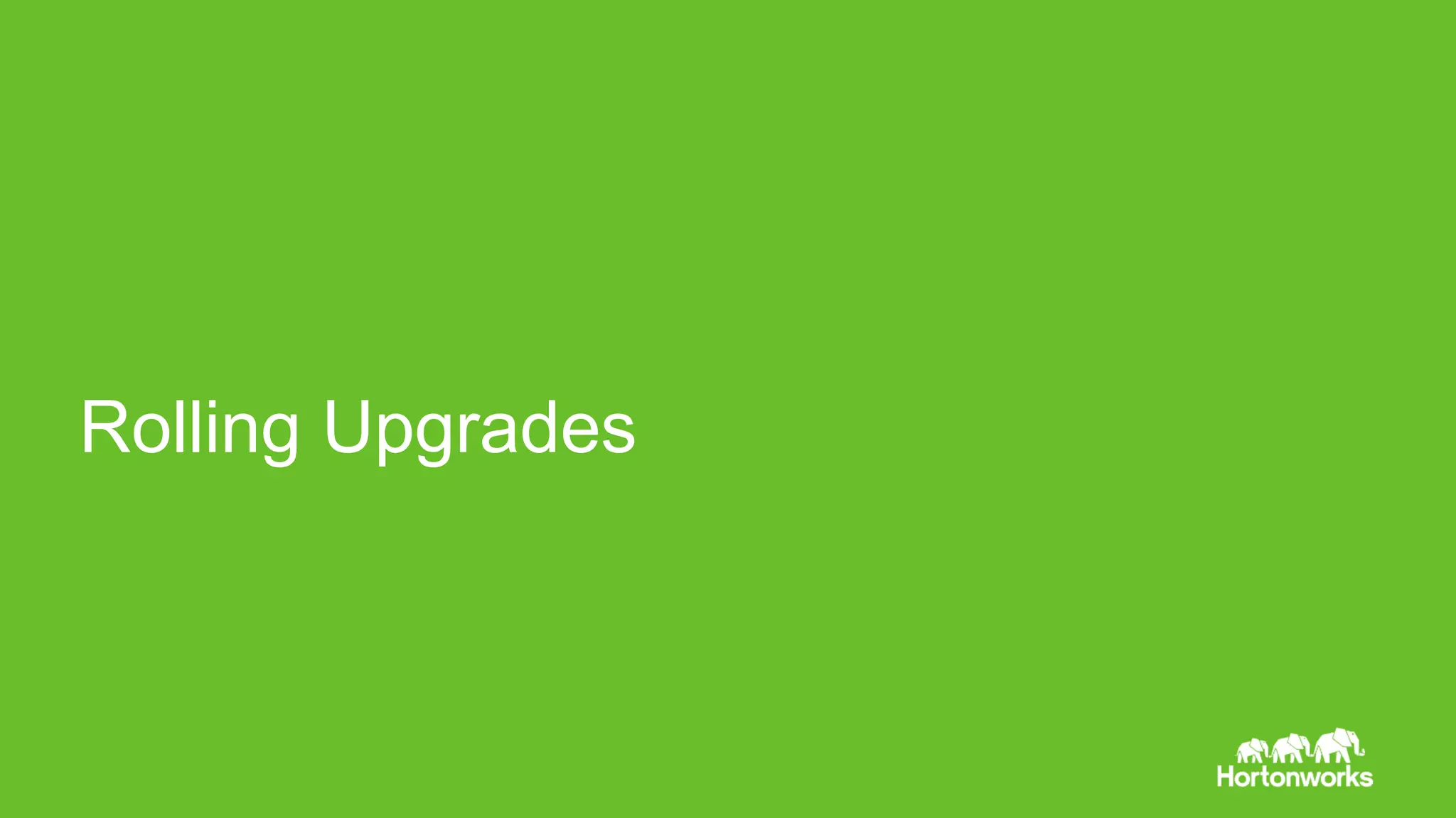 Page14 © Hortonworks Inc. 2011 – 2015. All Rights Reserved
Rolling Upgrades
 