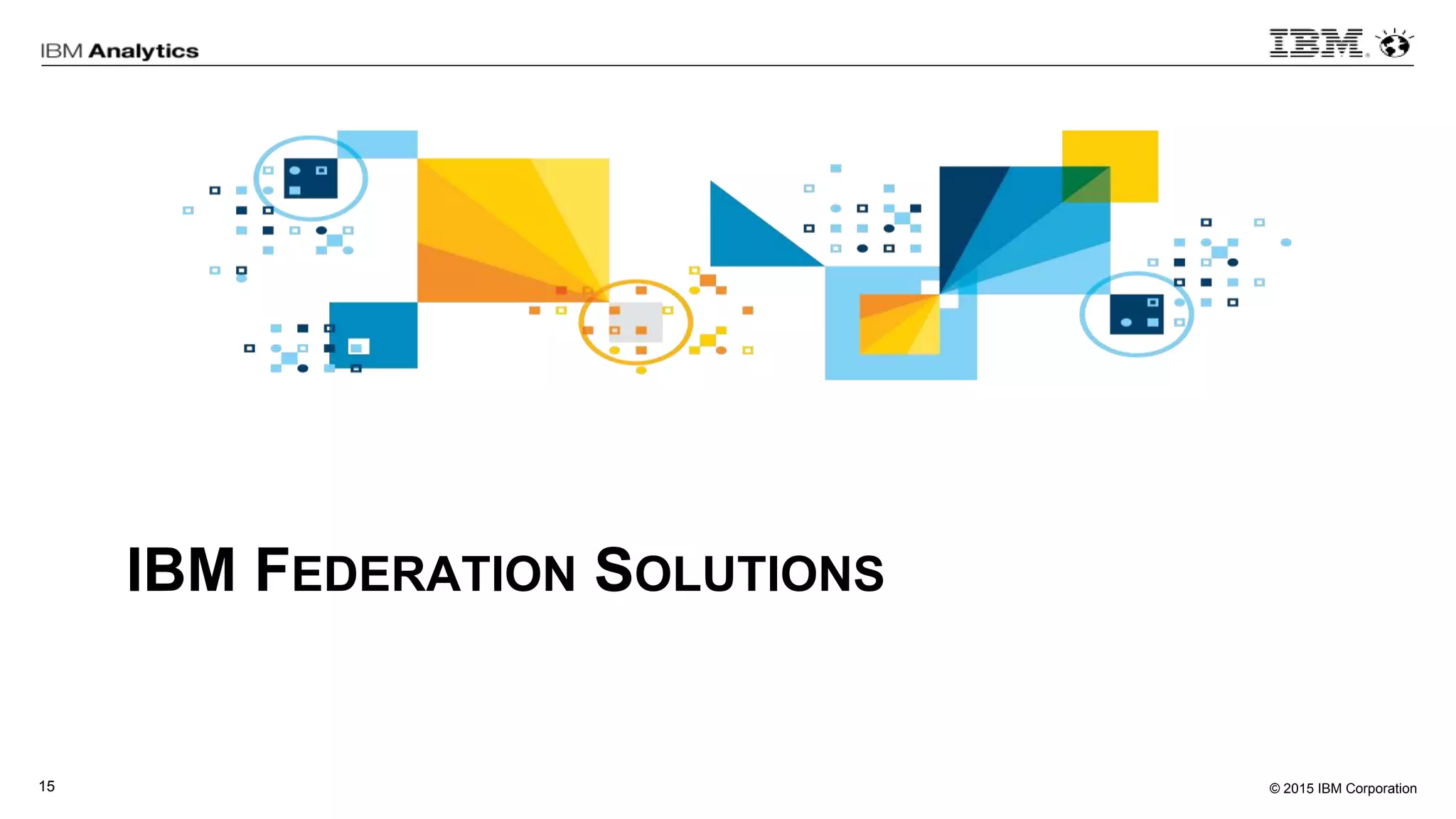 © 2015 IBM Corporation15
IBM FEDERATION SOLUTIONS
 