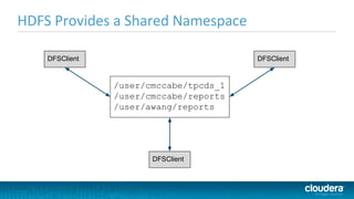 DFSClient
DFSClient
DFSClient
/user/cmccabe/tpcds_1
/user/cmccabe/reports
/user/awang/reports
 
