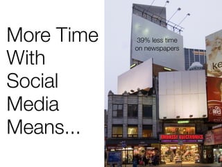 More Time    39% less time
            on newspapers

With
Social
Media
Means...
 