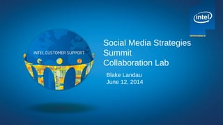 Social Media Strategies
Summit
Collaboration Lab
Blake Landau
June 12, 2014
 