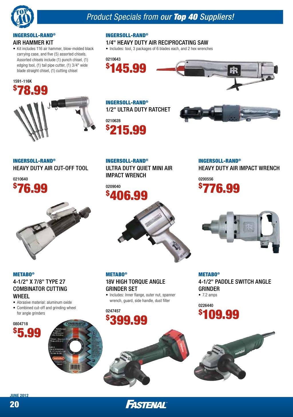 Fastenal's Monthly Brochure Featuring Product Specials from our Top 4…