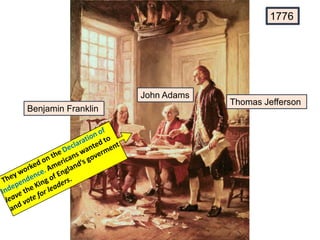 1776
Benjamin Franklin
Thomas Jefferson
John Adams
 