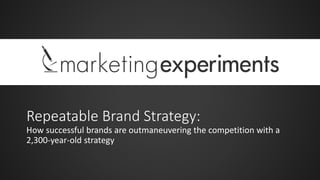 Repeatable Brand Strategy:
How successful brands are outmaneuvering the competition with a
2,300-year-old strategy
 