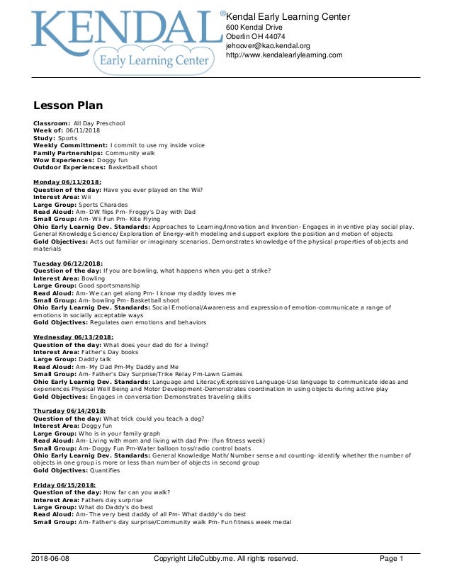 father's day lesson plan for preschool