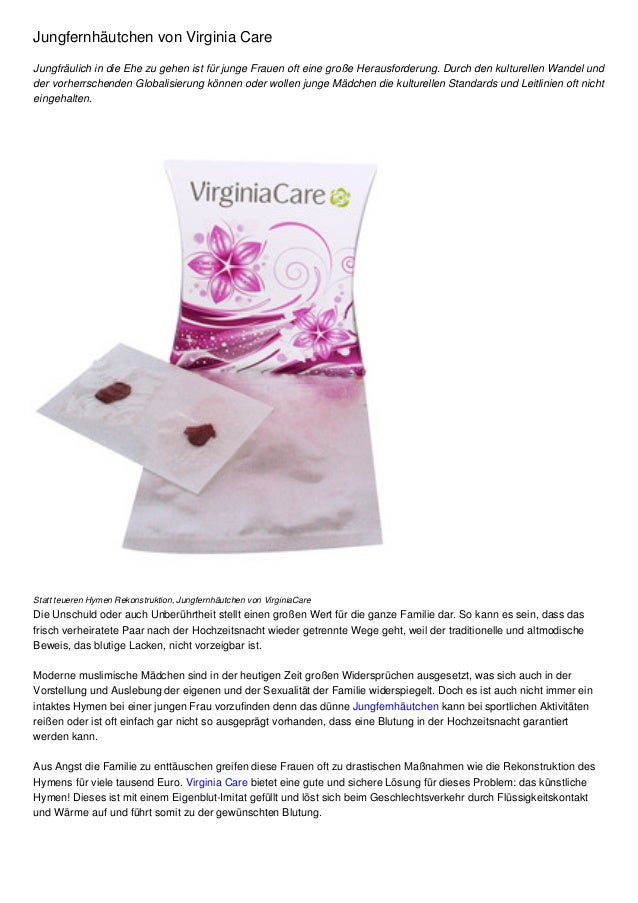Jungfernhautchen Von Virginia Care