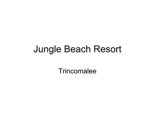 Jungle Beach Resort 
Trincomalee 
 